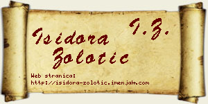 Isidora Zolotić vizit kartica